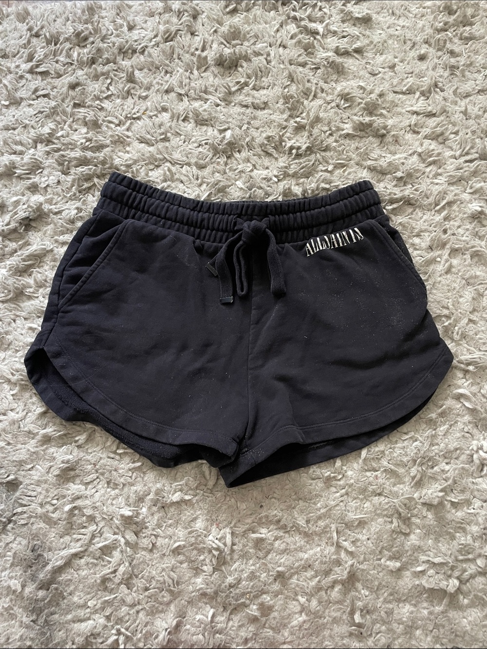 All Saints Black Women's Athletic Drawstring Shorts
